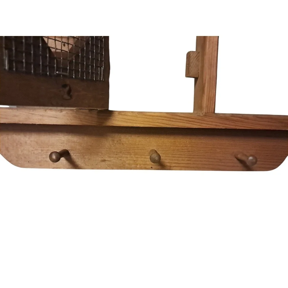 VTG Wooden Wall Hanging Heart Cutout Trinket Shelf Cottagecore Farmhouse 16